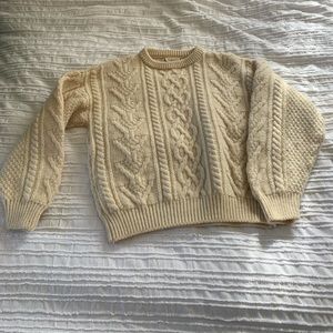 Irish wool cable knit sweater